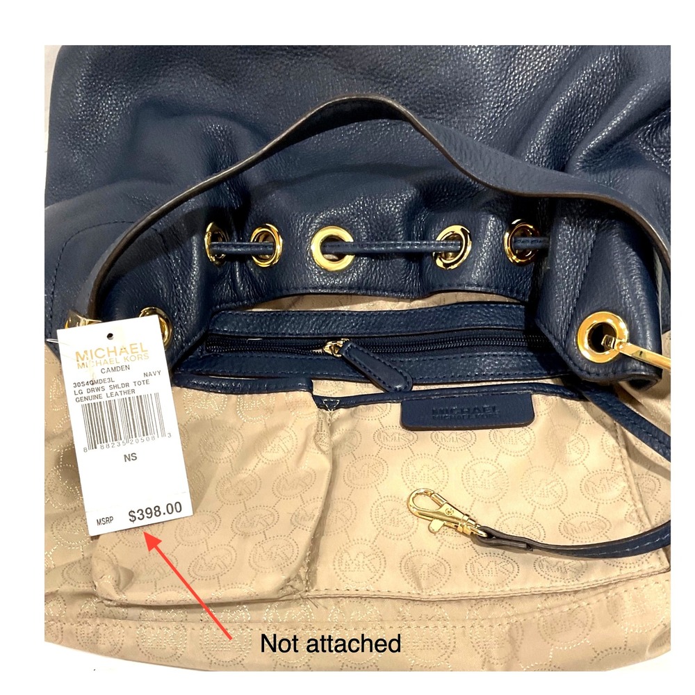 Michael Kors shoulder bag tote drawstring Camden satchel boho hobo leather purse - Picture 10 of 16
